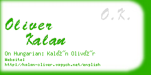 oliver kalan business card
